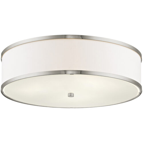 3 Light Brushed Nickel Ceiling Light fixture with Steel base material-Lighting LumensFlush Mount Ceiling Lights