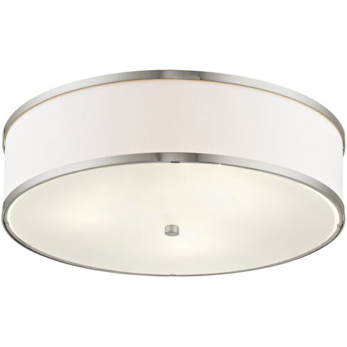 3 Light Brushed Nickel Ceiling Light fixture with Steel base material-Lighting LumensFlush Mount Ceiling Lights