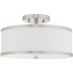 2 Light Brushed Nickel Ceiling Light fixture with Steel base material-Lighting LumensFlush Mount Ceiling Lights