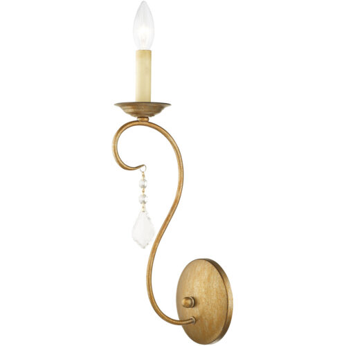 4.75 inch 1 Light Antique Gold Leaf Wall Sconce with Steel base material-Lighting LumensWall Sconces