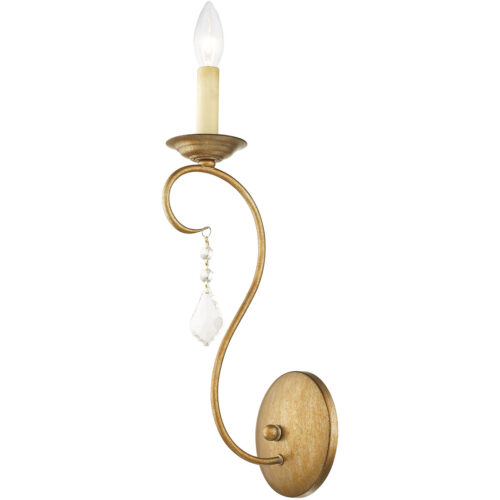 4.75 inch 1 Light Antique Gold Leaf Wall Sconce with Steel base material-Lighting LumensWall Sconces