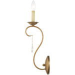 4.75 inch 1 Light Antique Gold Leaf Wall Sconce with Steel base material-Lighting LumensWall Sconces