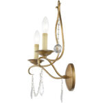 12 inch 2 Light Antique Gold Leaf Wall Sconce with Steel base material-Lighting LumensWall Sconces