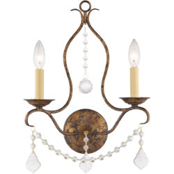 12 inch 2 Light Verona Bronze Wall Sconce with Steel base material-Lighting LumensWall Sconces