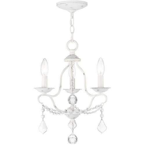 3 Light Antique White Mini Chandelier with Steel base material-Lighting LumensChandeliers