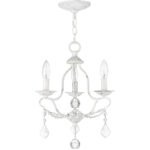 3 Light Antique White Mini Chandelier with Steel base material-Lighting LumensChandeliers