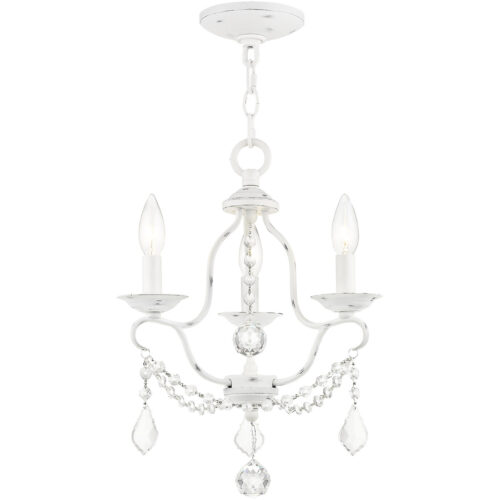 3 Light Antique White Mini Chandelier with Steel base material-Lighting LumensChandeliers