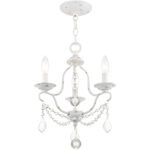 3 Light Antique White Mini Chandelier with Steel base material-Lighting LumensChandeliers