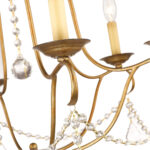 6 Light Antique Gold Leaf Chandelier with Steel base material-Lighting LumensChandeliers