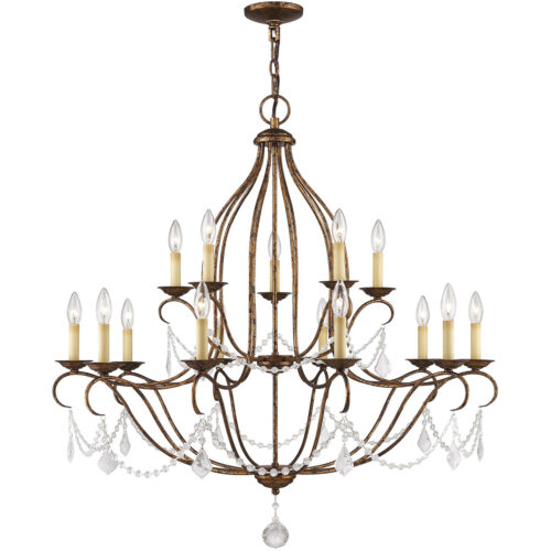 15 Light Verona Bronze Chandelier with Steel base material-Lighting LumensChandeliers