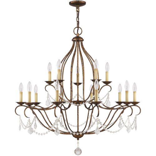 15 Light Verona Bronze Chandelier with Steel base material-Lighting LumensChandeliers