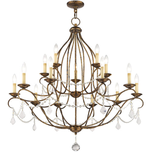 15 Light Verona Bronze Chandelier with Steel base material-Lighting LumensChandeliers