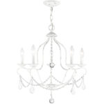 5 Light Antique White Chandelier with Steel base material-Lighting LumensChandeliers