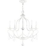 5 Light Antique White Chandelier with Steel base material-Lighting LumensChandeliers