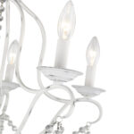 5 Light Antique White Chandelier with Steel base material-Lighting LumensChandeliers