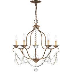 5 Light Verona Bronze Chandelier with Steel base material-Lighting LumensChandeliers