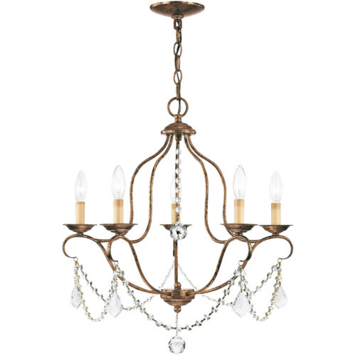 5 Light Verona Bronze Chandelier with Steel base material-Lighting LumensChandeliers