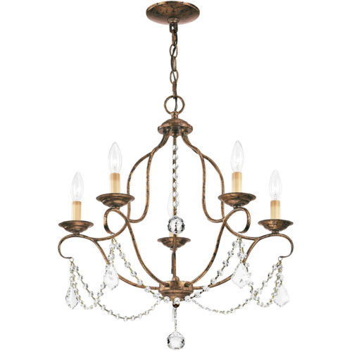 5 Light Verona Bronze Chandelier with Steel base material-Lighting LumensChandeliers