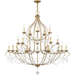 12 Light Antique Gold Leaf Chandelier with Steel base material-Lighting LumensChandeliers