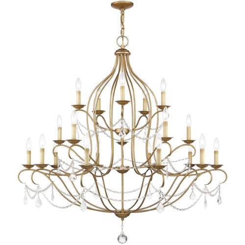 12 Light Antique Gold Leaf Chandelier with Steel base material-Lighting LumensChandeliers