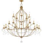 12 Light Antique Gold Leaf Chandelier with Steel base material-Lighting LumensChandeliers