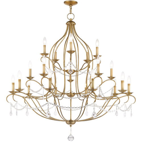 12 Light Antique Gold Leaf Chandelier with Steel base material-Lighting LumensChandeliers