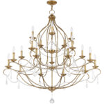 12 Light Antique Gold Leaf Chandelier with Steel base material-Lighting LumensChandeliers