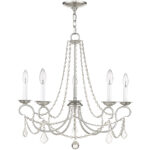 5 Light Brushed Nickel Chandelier with Steel base material-Lighting LumensChandeliers