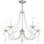 5 Light Brushed Nickel Chandelier with Steel base material-Lighting LumensChandeliers