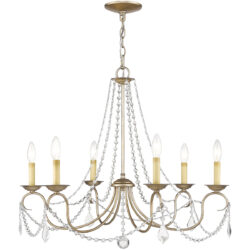 6 Light Antique Silver Leaf Chandelier with Steel base material-Lighting LumensChandeliers