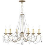 6 Light Antique Silver Leaf Chandelier with Steel base material-Lighting LumensChandeliers