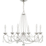 6 Light Brushed Nickel Chandelier with Steel base material-Lighting LumensChandeliers