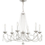 6 Light Brushed Nickel Chandelier with Steel base material-Lighting LumensChandeliers