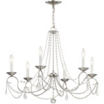 6 Light Brushed Nickel Chandelier with Steel base material-Lighting LumensChandeliers