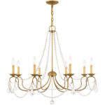 8 Light Antique Gold Leaf Chandelier with Steel base material-Lighting LumensChandeliers