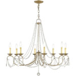 8 Light Antique Silver Leaf Chandelier with Steel base material-Lighting LumensChandeliers