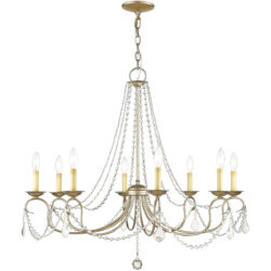 8 Light Antique Silver Leaf Chandelier with Steel base material-Lighting LumensChandeliers