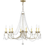 8 Light Antique Silver Leaf Chandelier with Steel base material-Lighting LumensChandeliers