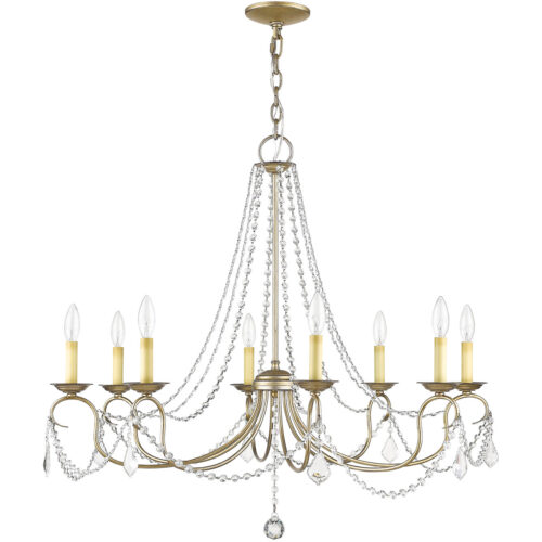 8 Light Antique Silver Leaf Chandelier with Steel base material-Lighting LumensChandeliers