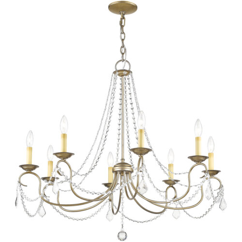 8 Light Antique Silver Leaf Chandelier with Steel base material-Lighting LumensChandeliers