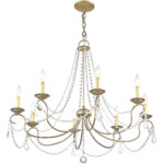 8 Light Antique Silver Leaf Chandelier with Steel base material-Lighting LumensChandeliers