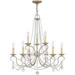 9 Light Antique Silver Leaf Chandelier with Steel base material-Lighting LumensChandeliers