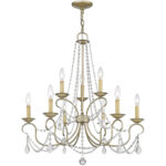 9 Light Antique Silver Leaf Chandelier with Steel base material-Lighting LumensChandeliers