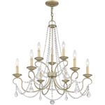 9 Light Antique Silver Leaf Chandelier with Steel base material-Lighting LumensChandeliers