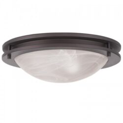 2 Light Bronze Ceiling Light fixture with White Alabaster Glass Shade-Lighting LumensFlush Mount Ceiling Lights