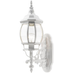 7520-13 1 Light Textured White Outdoor Wall Lantern-Lighting LumensLantern