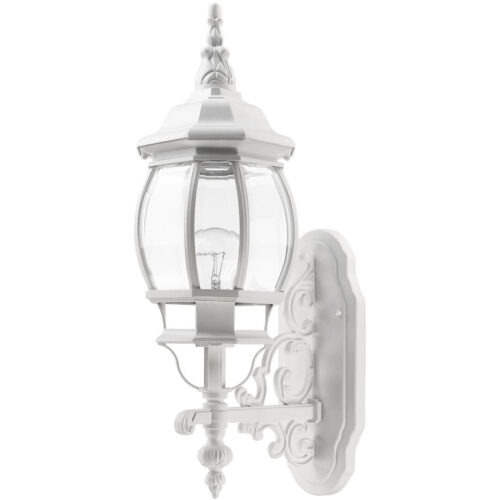 7520-13 1 Light Textured White Outdoor Wall Lantern-Lighting LumensLantern