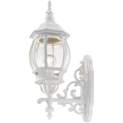 7520-13 1 Light Textured White Outdoor Wall Lantern-Lighting LumensLantern