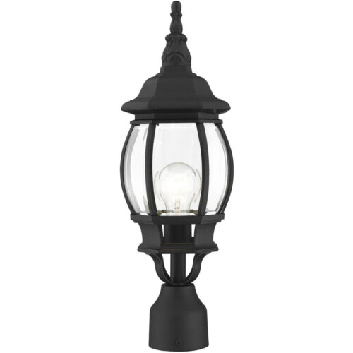 7522-14 1 Light Textured Black Outdoor Post Top Lantern-Lighting LumensLantern