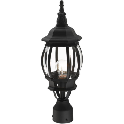 7522-14 1 Light Textured Black Outdoor Post Top Lantern-Lighting LumensLantern